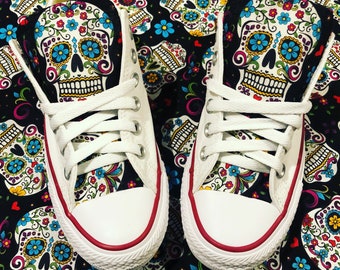 sugar skull cat converse