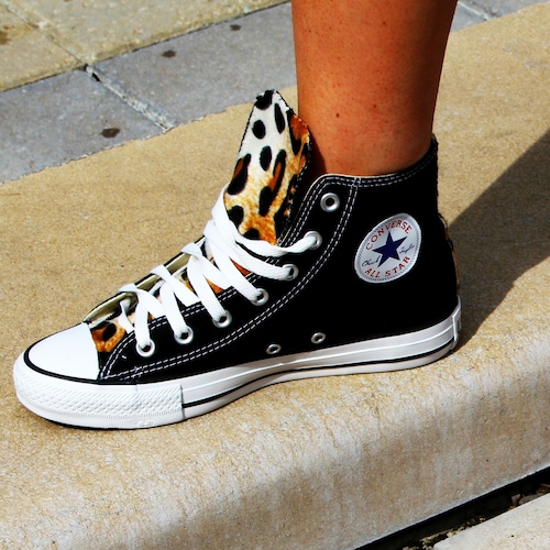 Spiked Hot Pink Leopard Converse Chuck Taylor Shoes