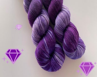 yarn, the queen has spoken,PRE-ORDER, silk sock, purple gradient silk sock yarn, wool yarn, silk fingering yarn, purple yarn, worsted, DK