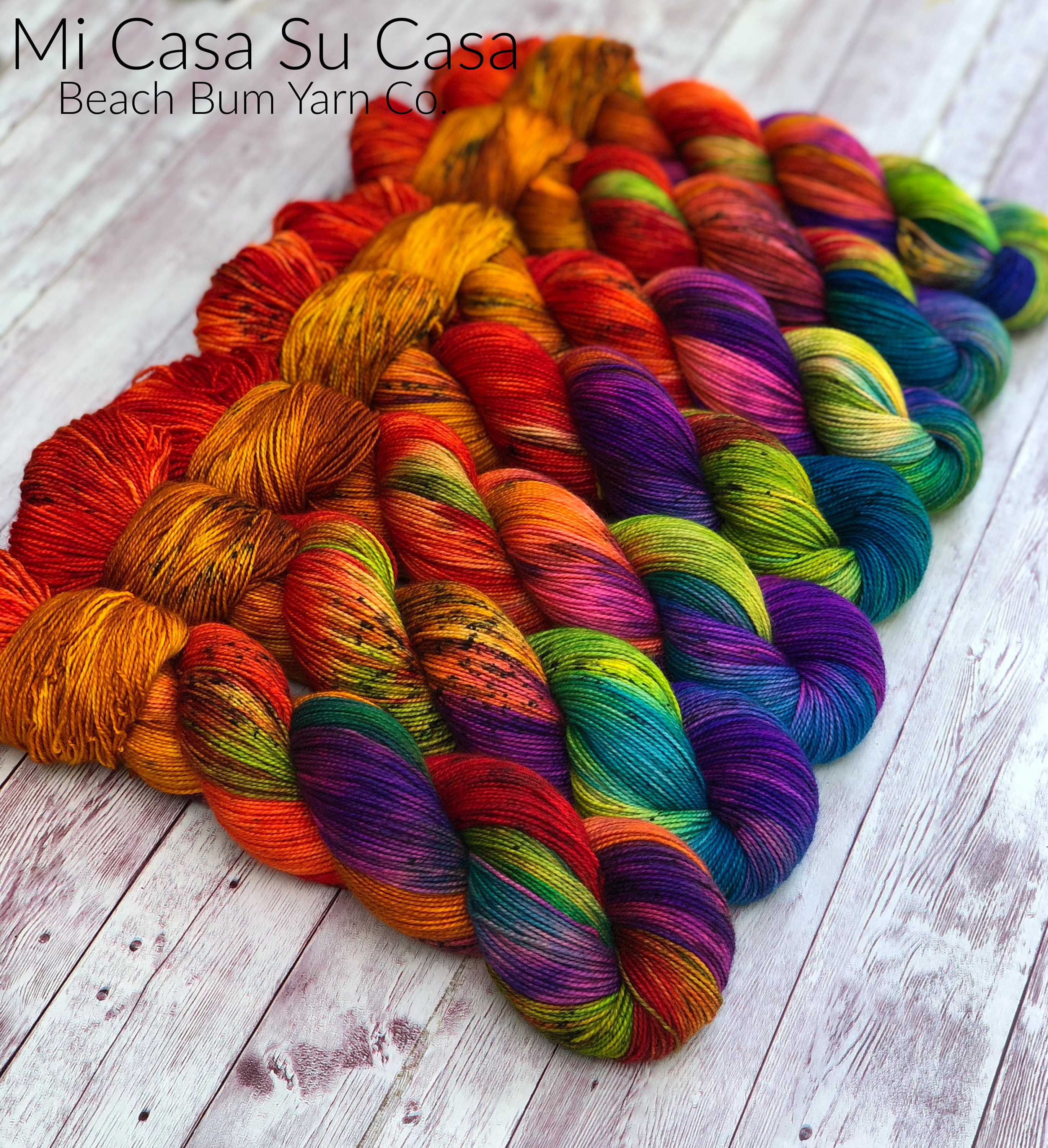 yarn, PRE-ORDER, mi casa su casa, multi-colored yarn, hand dyed yarn,…
