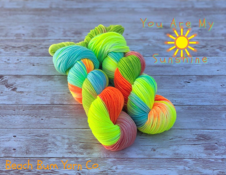 summer yarn DK yarn bright yellow yarn sw merino yarn Worsted yarn Pre-orders neon yarn Sock yarn you are my sunshine yarn