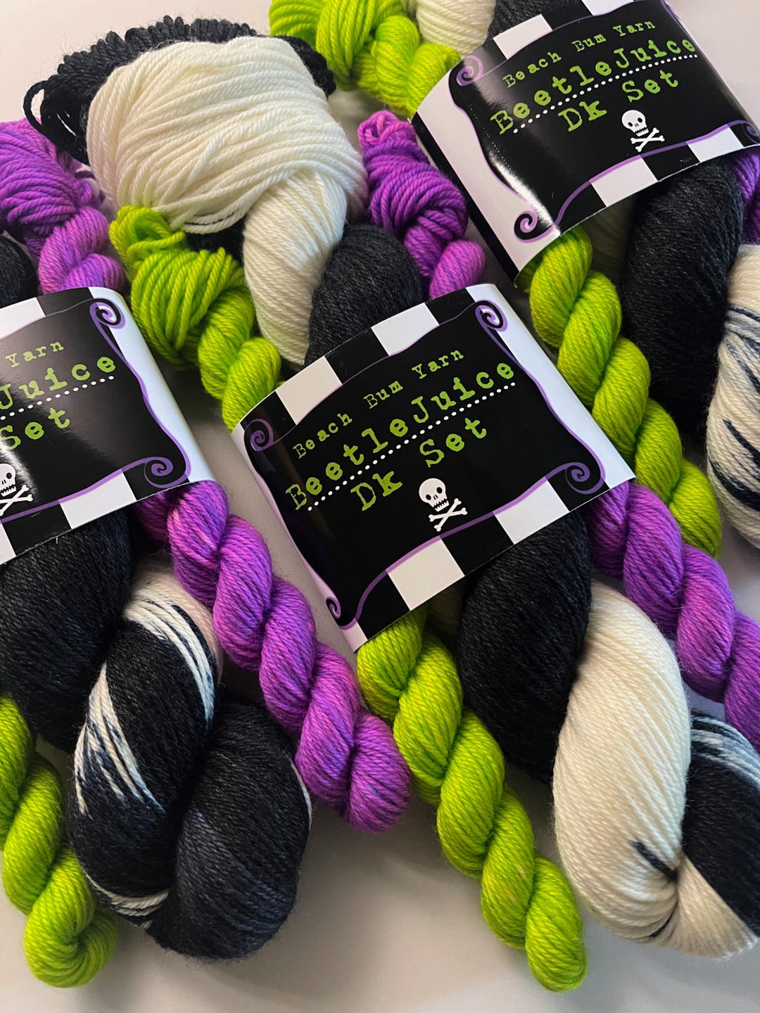 Yarn, Beetlejuice Inspired Yarn, Pre-order, Yarn Sets, Black and White ...