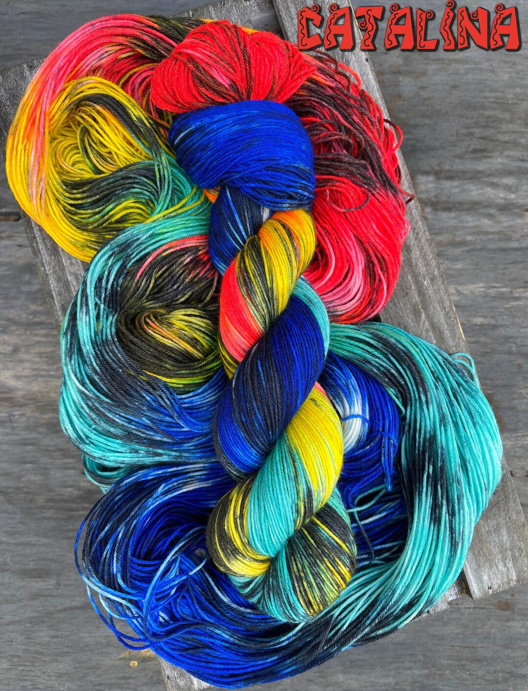 Yarn, Catalina, PREORDER, Neon Red Yarn, Spanish Tile, Sw Merino Yarn