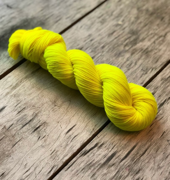 Yarn Neon yellow yarn solid yellow yarn Wear your Shades Etsy