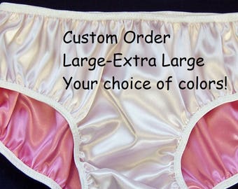 Double Satin Hip Hugger Panties Your Choice of Colors! Adult Sissy Baby Large/XLarge Reversible