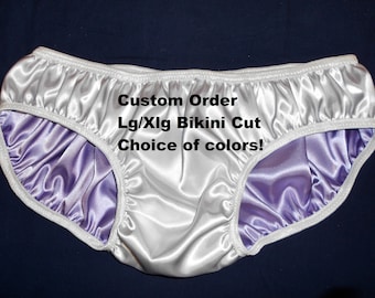 Double Satin Bikini Cut Panties Your Choice of Colors! Adult Sissy Baby Large/XLarge Reversible!!