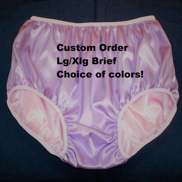 Double Satin Briefs Panties / Diaper Cover Your choice of color! Large/XLarge Reversible Adult Sissy Baby