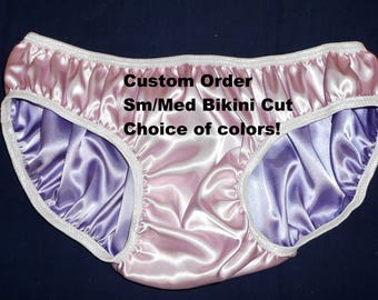 Double Satin Bikini Cut Panties Your Choice of Colors! Adult Sissy Baby Small/Medium Reversible