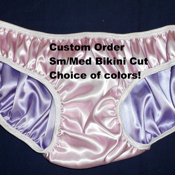 Double Satin Bikini Cut Panties Your Choice of Colors! Adult Sissy Baby Small/Medium Reversible