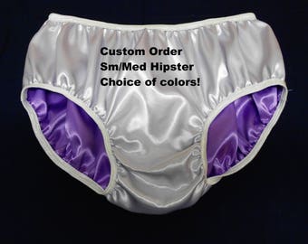 Double Satin Hip Hugger Panties Your Choice of Colors! Adult Sissy Baby small/medium Reversible
