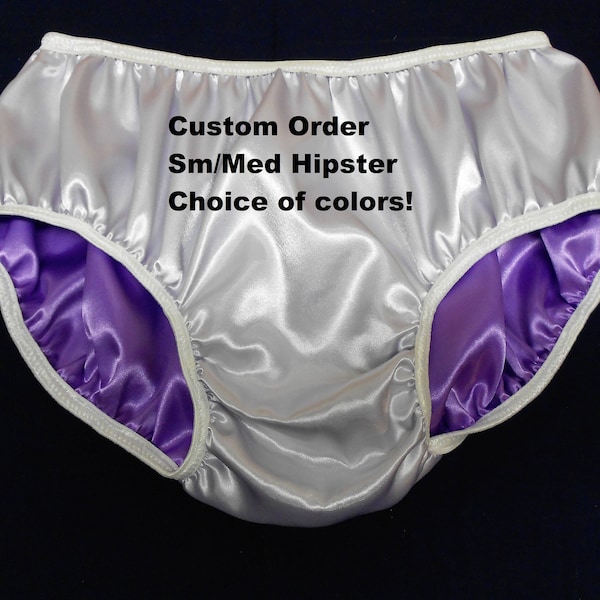 Double Satin Hip Hugger Panties Your Choice of Colors! Adult Sissy Baby small/medium Reversible