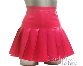 Pleated Latex Rubber Tennis Skirt