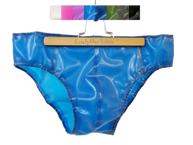 Image of Mens Contour Briefs With Elasticated Waist & Legs in Latex Rubber - Wide Choice Of Colours