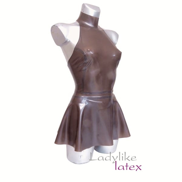 Halter Neck Sports/Athletics Mini Dress in Latex Rubber