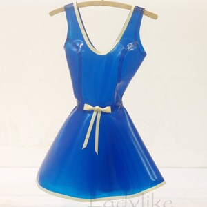 Latex Rubber Mini Dress with Full Skirt: Made-to-Measure BJD Doll Clothes image 4