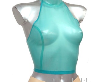 Latex Rubber Halter Neck Top