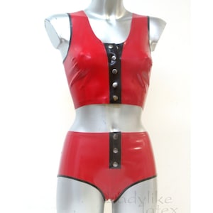 Latex Rubber Short / Briefs with Snap Fastener/Poppers