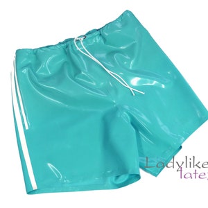 Latex Gummi Kordelzug Badeshorts mit 2 Seitentaschen.