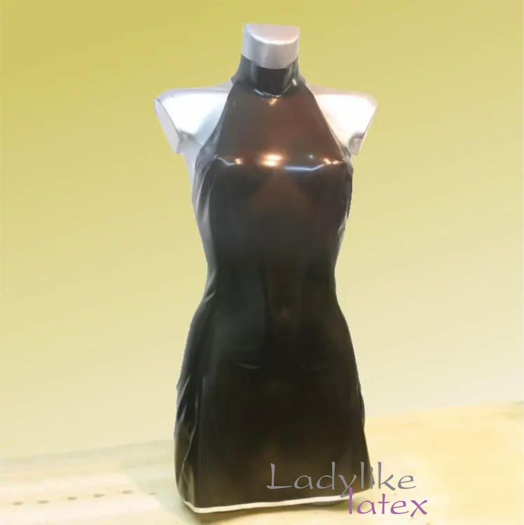 Halter Neck Latex Rubber Mini Dress - Etsy