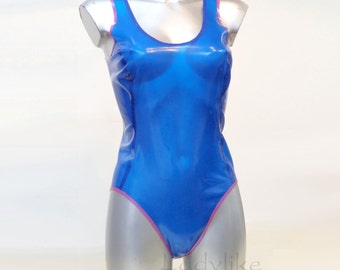 Latex Rubber Body / Sleeveless Leotard in translucent latex