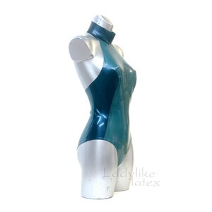Halter Neck Metallic Latex Rubber Body / Sleeveless Leotard / Swimsuit