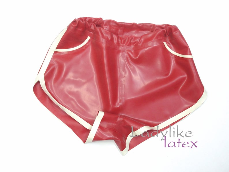 Womens Latex Rubber Shorts With Front Pockets Etsy UK