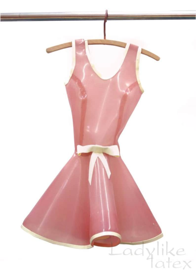 Latex Rubber Mini Dress with Full Skirt: Made-to-Measure BJD Doll Clothes image 3