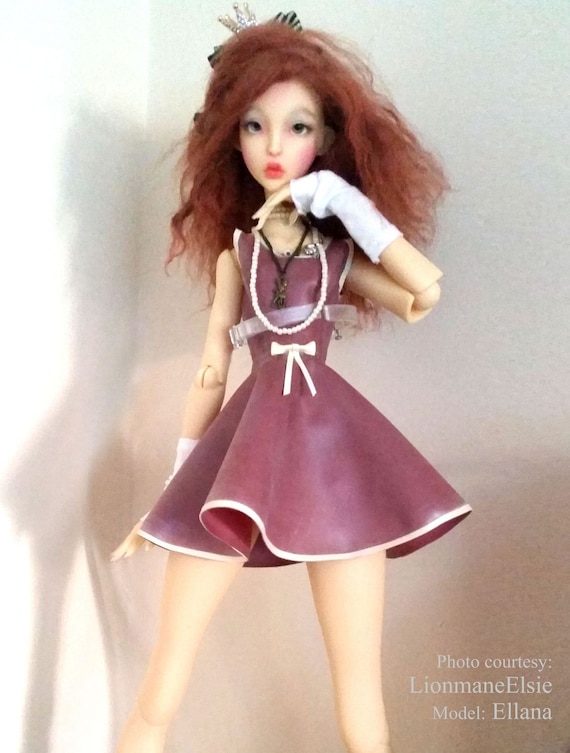 Latex Rubber Mini Dress with Full Skirt: Made-to-Measure BJD Doll Clothes