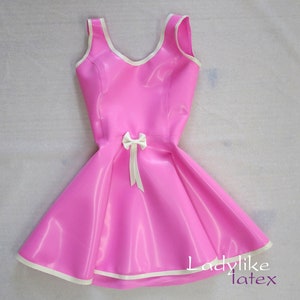 Latex Rubber Mini Dress with Full Skirt: Made-to-Measure BJD Doll Clothes image 2