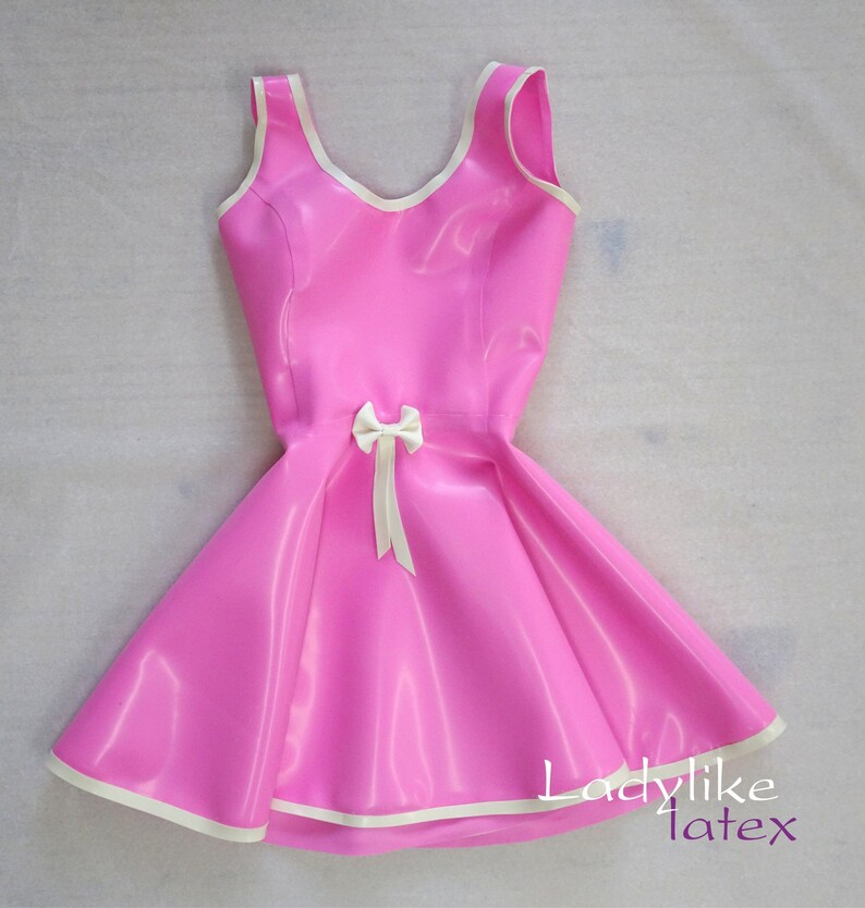 Latex Rubber Mini Dress with Full Skirt: Made-to-Measure BJD Doll Clothes image 2