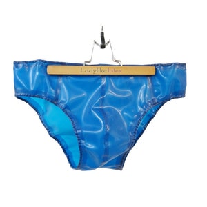 Men&#39;s contour briefs with elasticated waist and legs in latex rubber - wide choice of colours
