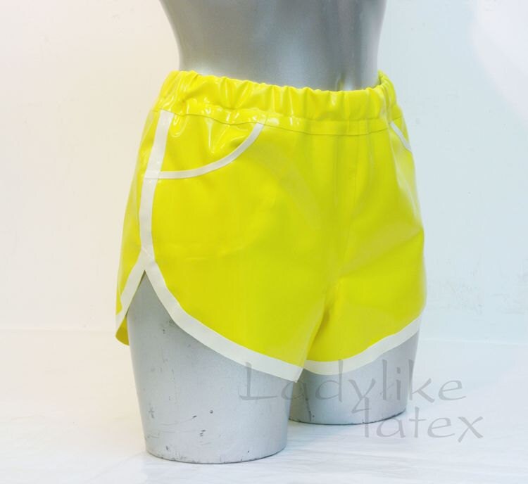 Womens Latex Rubber Shorts with front pockets Etsy