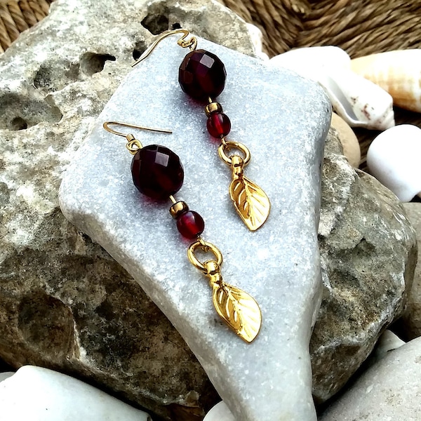 Red Wine Earrings Etsy