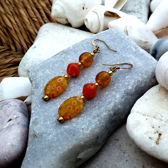 Etsy sale orange earrings