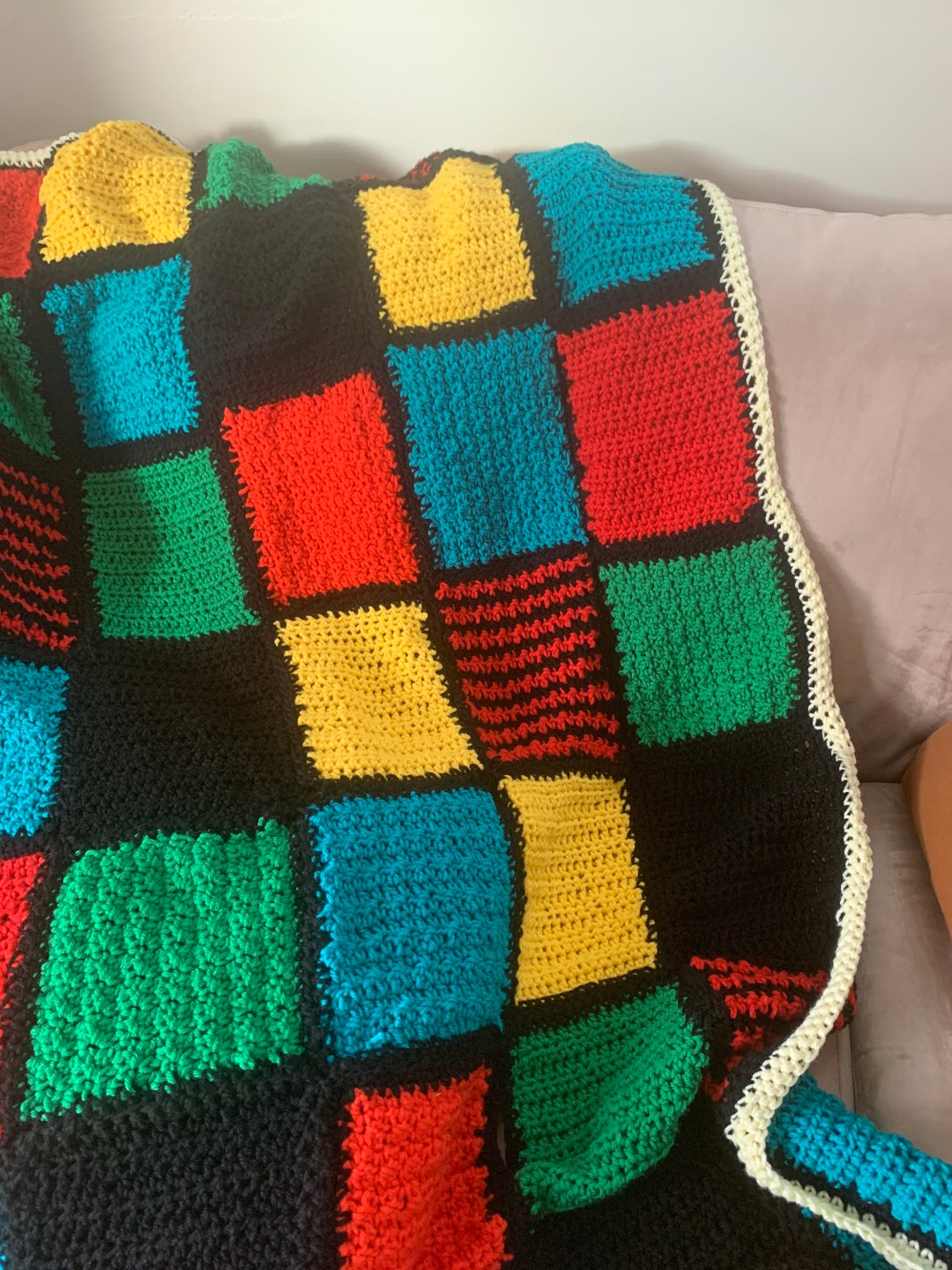 Crocheted Blanket Etsy