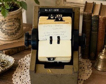 Vintage Rolodex Rotary Card File Organizer – Mid-Century Desktop – Retro Office Decor