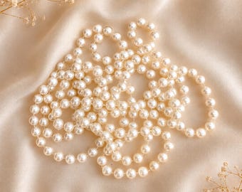 Faux Cream Pearl strand 8mm - crafts, jewelry, junk journal