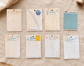 Empty Vintage Button Cards - junk journal supply, mixed media, old, button collection