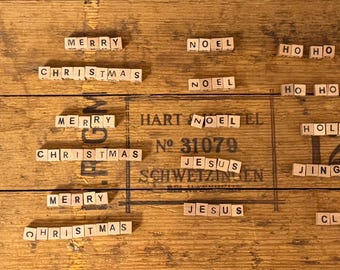 Wood Bead Words - Christmas, holiday, crafts, jewelry