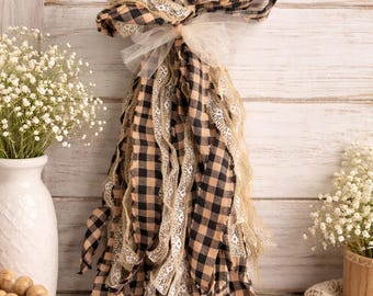 Fabric Ribbon Bundles -holiday, Christmas, spring, homespun, vintage lace, fabric, primitive, farmhouse, country, fall