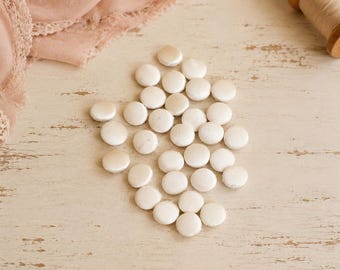 White Satin Covered Buttons for Wedding Dress (Pk of 31): Vintage Sewing Notions, Crafts, Journaling
