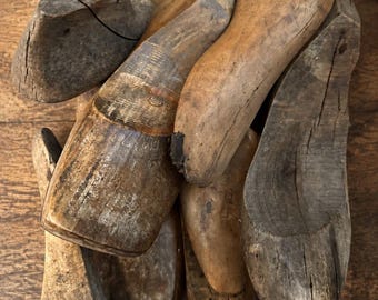 Antique Wooden Shoe Forms Listing #2 |  Old Cobbler Tools | Primitive Shoemaking Forms | Vintage Decor