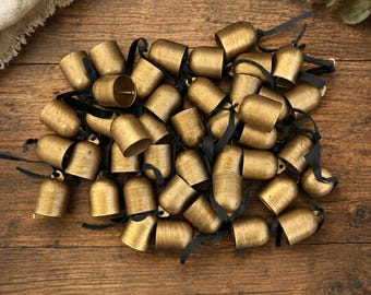 Aged Gold-Tone Bells Steel Green Ties Lightweight 21-pack