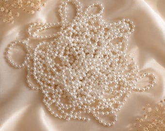 Faux Cream Pearl strand 5mm - 1 yard, crafts, jewelry, junk journal