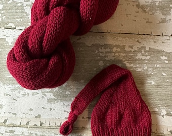 The {Cranberry} Bonnet, Sleepy Cap & Knit Wrap Set