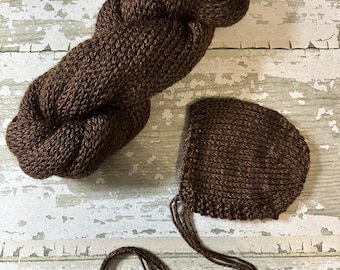 The {Chestnut Heather} Bonnet, Sleepy Cap & Knit Wrap Set