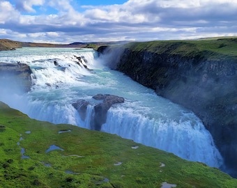 Gullfoss Iceland Waterfall Stunning Digital Photograph Download