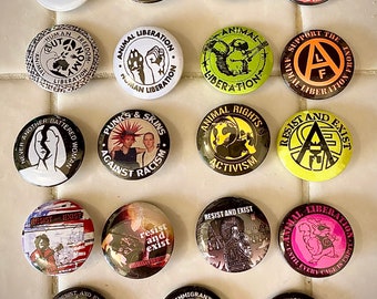 Handmade 1.25 Crust Anarcho Punk Furry Pins Pinback Pin Buttons Anarchy Symbol Noise Not Music