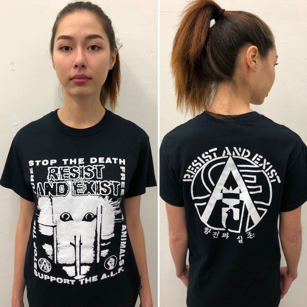 Resist and Exist - Animal Liberation shirt double sided