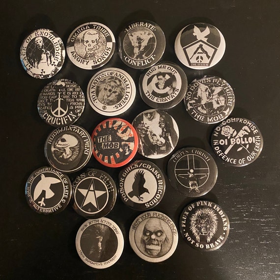 crass クラストワークキャップ　深め　crust punk anarcho 19 Crass Records, Peace Punk, Anarcho Band Buttons / Pins - Etsy